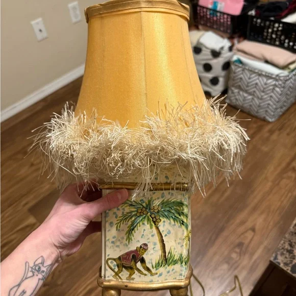 COPY - Vintage Jungle Monkey Table Lamp with Fringe Shade – Whimsical Tropical … - Picture 6 of 6